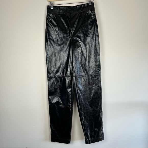 Wilfred Aritzia funk pant High-rise, glossy vinyl black pants size 8 - Picture 4 of 9